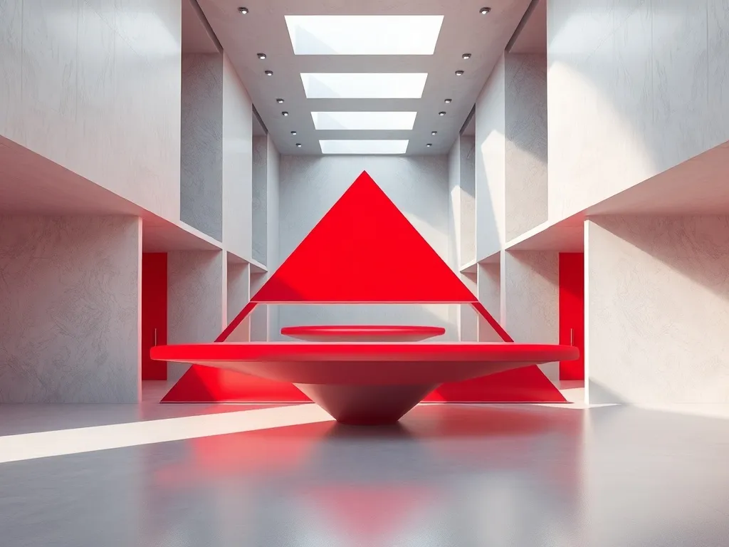 Abstract architectural visualization of balance, silver and