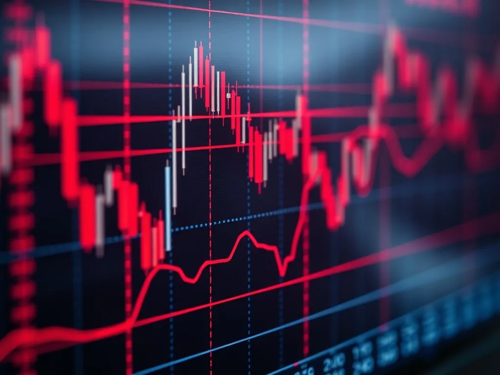 Close-up of a high-tech financial terminal with red and whit